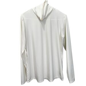 Snow Angel | Ivory Draped Mock Neck | Long Sleeve Top XL | Made in USA